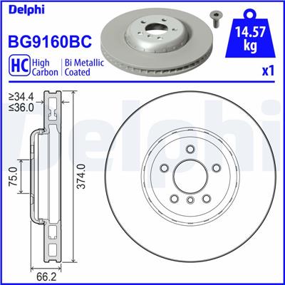 DELPHI BG9160BC EAN: 5012759556405.