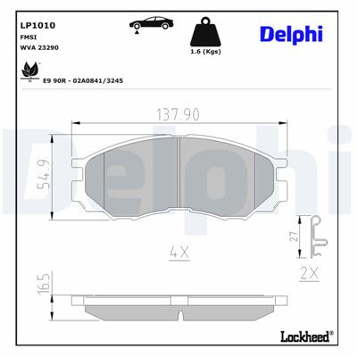 DELPHI LP1010 EAN: 5012759061626.