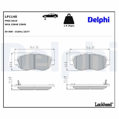 DELPHI LP1140 EAN: 5012759061824.