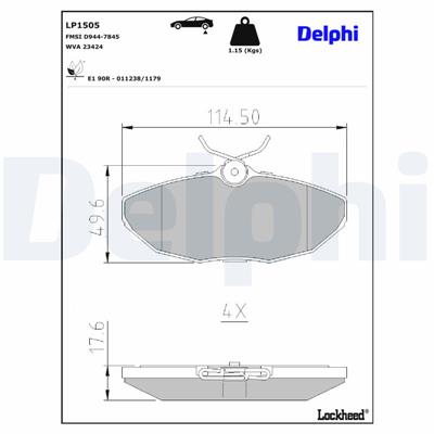 DELPHI LP1505 EAN: 5012759107133.