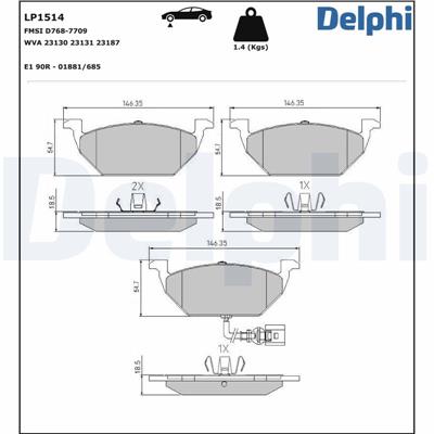 DELPHI LP1514 EAN: 5012759107225.