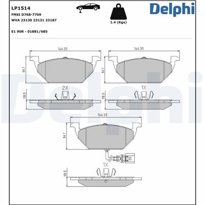 DELPHI LP1514 Číslo výrobce: 23130. EAN: 5012759107225.