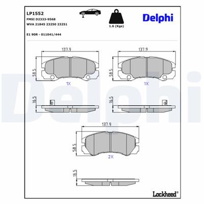 DELPHI LP1552 EAN: 5012759129692.