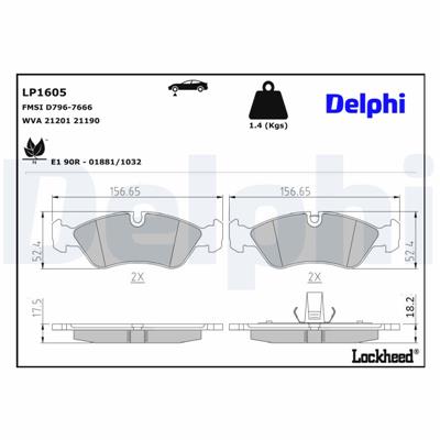 DELPHI LP1605 EAN: 5012759121672.