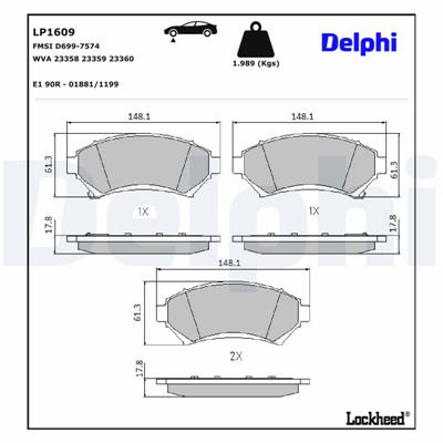 DELPHI LP1609 EAN: 5012759121719.