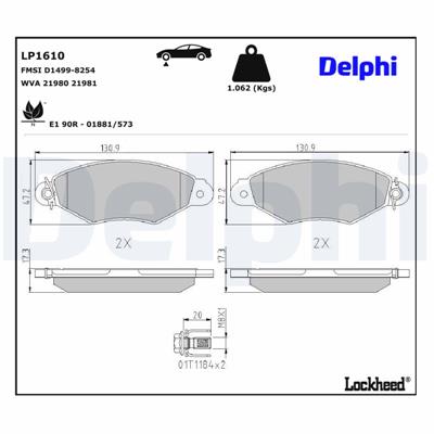 DELPHI LP1610 EAN: 5012759121726.