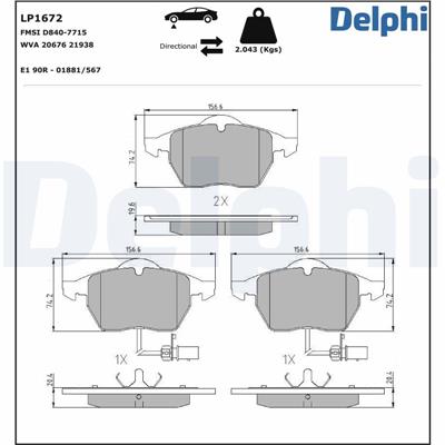 DELPHI LP1672 EAN: 5012759132593.