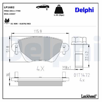 DELPHI LP1682 EAN: 5012759158708.