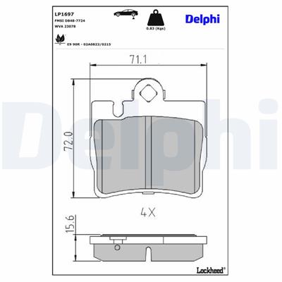 DELPHI LP1697 EAN: 5012759170816.