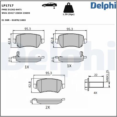 DELPHI LP1717 EAN: 5012759226148.