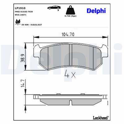 DELPHI LP1910 EAN: 5012759353912.