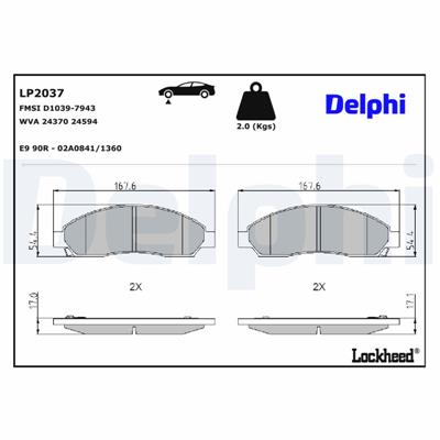 DELPHI LP2037 EAN: 5012759415849.