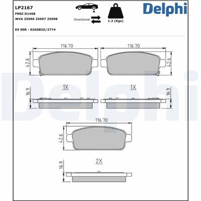 DELPHI LP2167 EAN: 5012759438459.