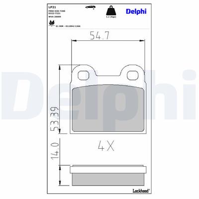 DELPHI LP21 EAN: 5012759300060.
