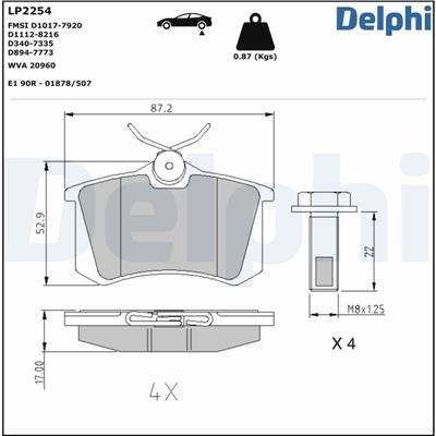 DELPHI LP2254 Číslo výrobce: 20960. EAN: 5012759463369.