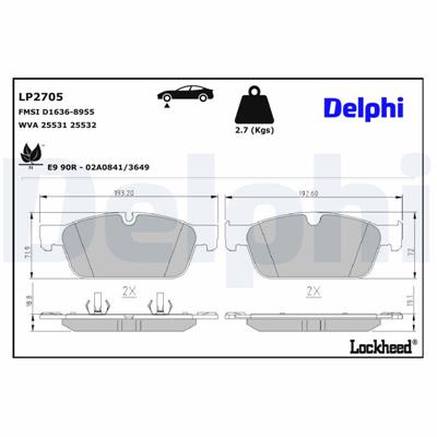 DELPHI LP2705 EAN: 5012759516201.