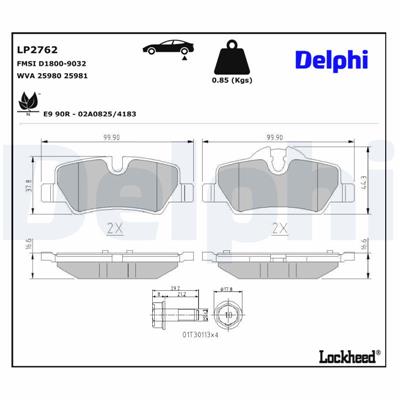 DELPHI LP2762 EAN: 5012759528013.