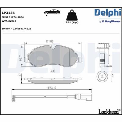 DELPHI LP3136 EAN: 5012759528020.