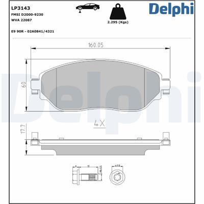 DELPHI LP3143 EAN: 5012759532645.
