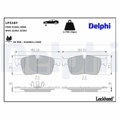 DELPHI LP3187 EAN: 5012759536070.
