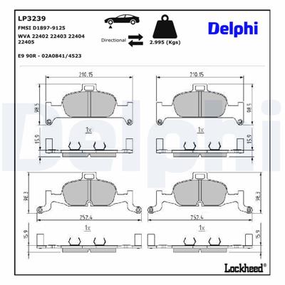 DELPHI LP3239 EAN: 5012759974001.