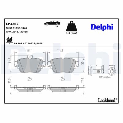 DELPHI LP3262 EAN: 5012759977385.