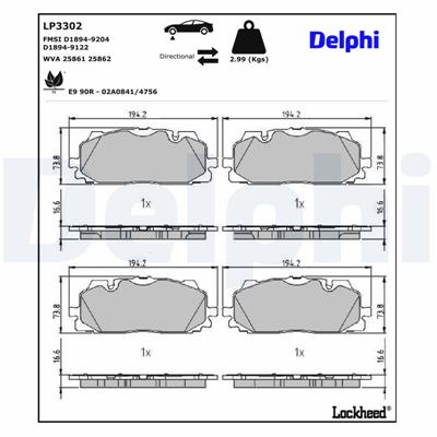 DELPHI LP3302 EAN: 5012759985670.