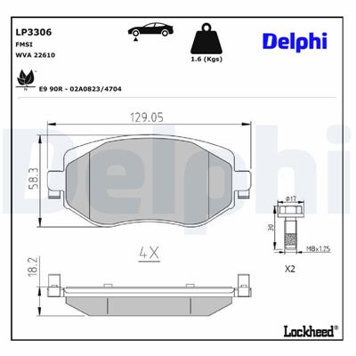 DELPHI LP3306 EAN: 5012759988633.