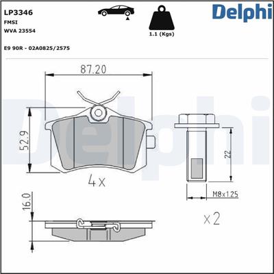 DELPHI LP3346 EAN: 5012759552087.