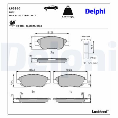 DELPHI LP3360 EAN: 5012759993002.