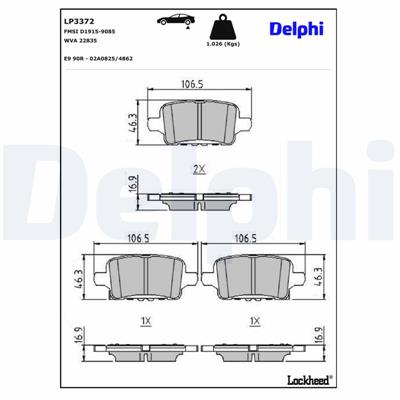DELPHI LP3372 EAN: 5012759993064.