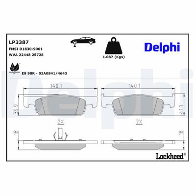 DELPHI LP3387 EAN: 5012759995150.