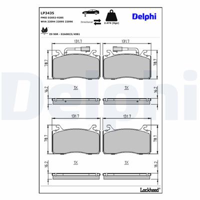 DELPHI LP3435 EAN: 5012759542620.