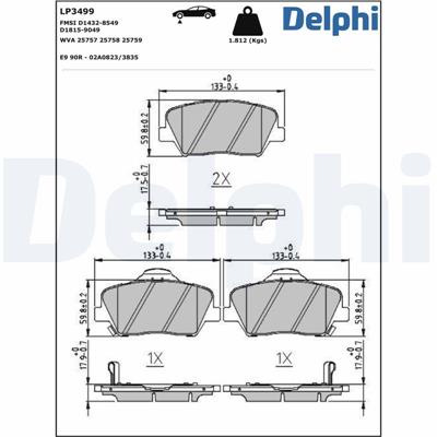 DELPHI LP3499 EAN: 5012759597033.