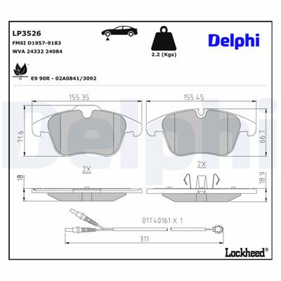 DELPHI LP3526 EAN: 5012759549131.