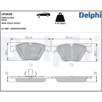 DELPHI LP3630 EAN: 5012759554586.