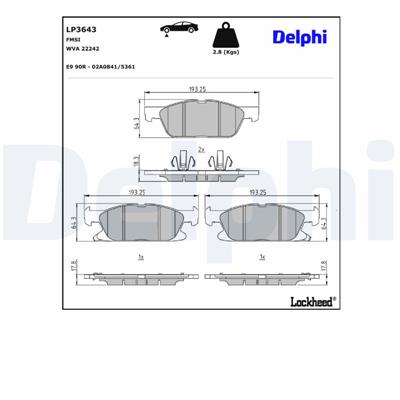 DELPHI LP3643 EAN: 5012759554715.