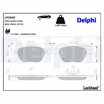 DELPHI LP3650 EAN: 5012759557280.