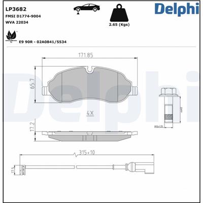 DELPHI LP3682 EAN: 5012759571781.