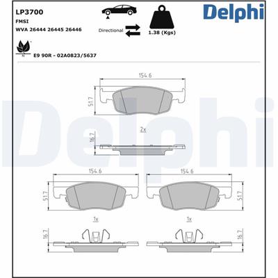 DELPHI LP3700 EAN: 5012759637456.