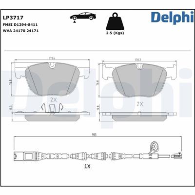 DELPHI LP3717 EAN: 5012759572023.