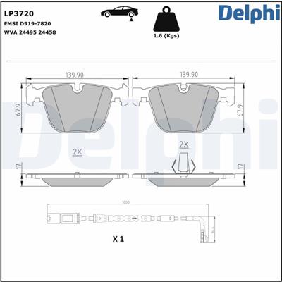 DELPHI LP3720 EAN: 5012759572054.