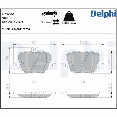 DELPHI LP3722 EAN: 5012759571934.
