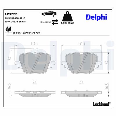 DELPHI LP3722 EAN: 5012759571934.