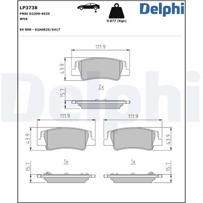 DELPHI LP3738 EAN: 5012759579213.
