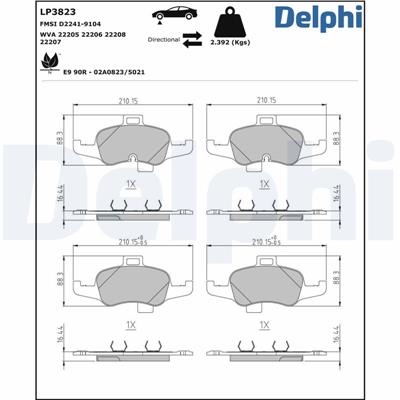 DELPHI LP3823 EAN: 5012759582237.