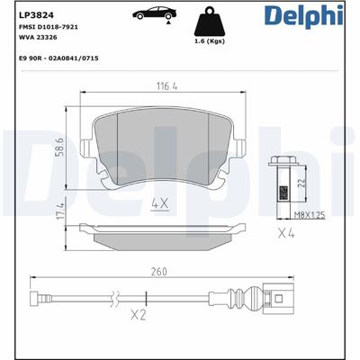 DELPHI LP3824 EAN: 5012759582244.
