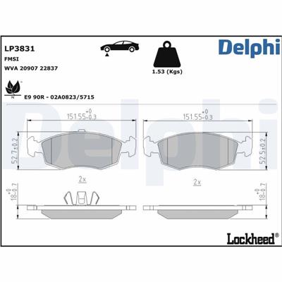DELPHI LP3831 EAN: 5012759582596.