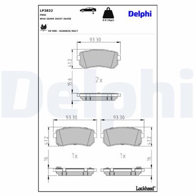 DELPHI LP3832 EAN: 5012759582602.