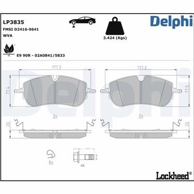 DELPHI LP3835 EAN: 5012759582923.